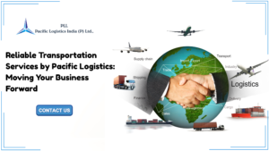 Fleet of trucks on the highway symbolizing Pacific Logistics’ reliable transportation services that support business growth and timely deliveries.